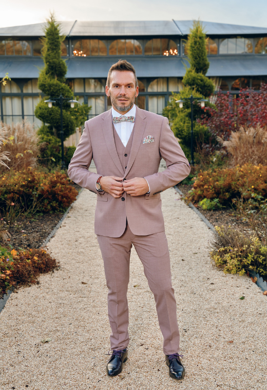 Terracotta suit, Besançon wedding suit, ceremony suit, Hafnium